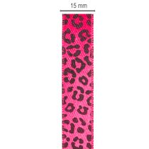 Artikel Dekorationsband Pink Leopardenmuster 18 m Polyester