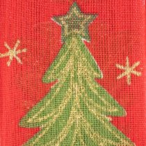 Artikel Geschenkband Stoff Tannenbaum Sterne 40mm 15m Rot Grün Gold