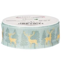 Artikel Geschenkband aus Polyester mit Rentier- und Tannenbaum-Motiv 40mm x 18m
