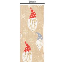 Artikel Dekoband Jute-Optik Weihnachtswichtel 60mm 10m Braun