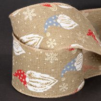 Artikel Dekoband Jute-Optik Weihnachtswichtel 60mm 10m Braun