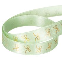 Artikel Dekoband aus Polyester mintgrün mit goldenen Schleifen 15mm 18m
