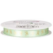 Artikel Dekoband aus Polyester mintgrün mit goldenen Schleifen 15mm 18m