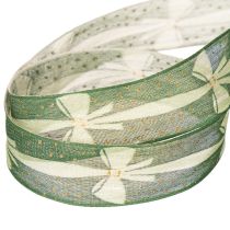 Artikel Geschenkband aus Stoff mit Schleifenmotiv Grün 25mm x 18m