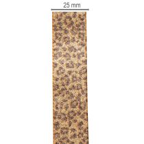 Artikel Geschenkband 25mm Leopard-Muster Braun-Gold 20m für Dekoration und Floristik