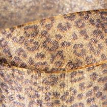 Artikel Geschenkband 25mm Leopard-Muster Braun-Gold 20m für Dekoration und Floristik