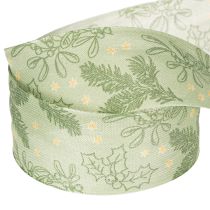 Artikel Geschenkband Stechpalme und Mistel Polyester 40mm x 15m Grün