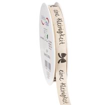 Artikel Geschenkband aus Polyester Beige 15mm 18m mit Aufschrift „Eine Kleinigkeit“