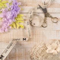 Artikel Geschenkband aus Polyester Beige 15mm 18m mit Aufschrift „Eine Kleinigkeit“
