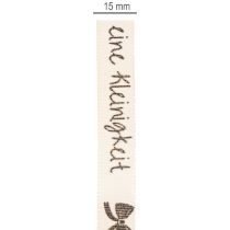 Artikel Geschenkband aus Polyester Beige 15mm 18m mit Aufschrift „Eine Kleinigkeit“