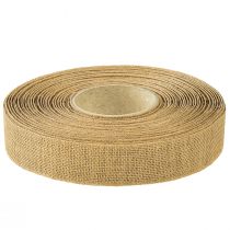 Artikel Dekoband Leinen Braun 25mm x 20m für Geschenk- und Tischdekoration