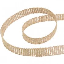 Dekoband Jute Rosa, Natur 12mm Juteband zum Dekorieren 10m
