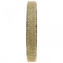 Dekoband Jute Grün, Natur 12mm Buntes Juteband Jutedeko 10m