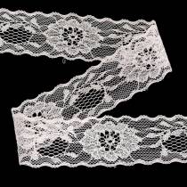 Spitzenband Floral mit Wellenrand Rosa 40mm 20m