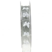 Organzaband Schmetterling Grau 15mm 20m