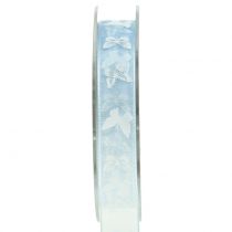 Organzaband Schmetterling Blau 15mm 20m