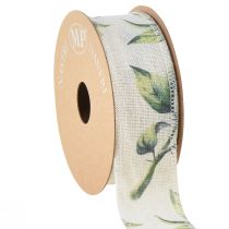 Artikel Band Beige Blätter Dekoband Baumwolle 40mm 10m