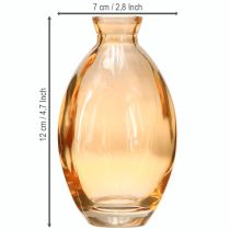 Artikel Bauchige Minivasen Glas Orange Ø7cm H12cm 6 Stück