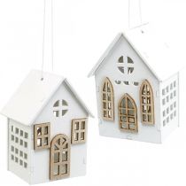 Baumschmuck Weihnachten, Holzhäuschen Deko H10cm 4St