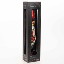 Artikel Christbaumspitze aus Echtglas, 28 cm, rot mit Nussknackerfigur für den Weihnachtsbaum