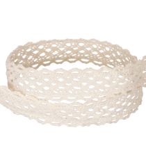Artikel Spitzenband aus Baumwolle 15 mm 10 m Creme für Dekoration und Handarbeit