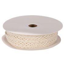 Artikel Spitzenband aus Baumwolle 15 mm 10 m Creme für Dekoration und Handarbeit