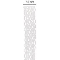 Artikel Spitzenband aus Baumwolle 15mm Weiß 10m Rolle für Dekoration und Basteln