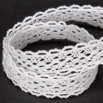 Artikel Spitzenband aus Baumwolle 15mm Weiß 10m Rolle für Dekoration und Basteln