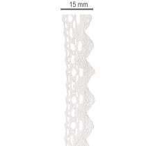 Artikel Dekoband Spitzenband Baumwolle Weiß 15 mm 10 m für Handarbeiten