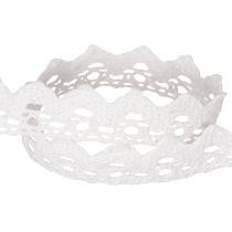 Artikel Dekoband Spitzenband Baumwolle Weiß 15 mm 10 m für Handarbeiten