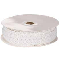 Artikel Dekoband Spitze Baumwolle 18mm x 10m Weiß für kreative Gestaltung
