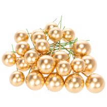 Artikel Goldene Kunststoffkugeln am Draht 15mm und 20mm für Dekorationen 48er Set