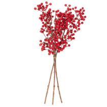 Artikel Künstlicher Ilexzweig mit roten Beeren 47cm 3 Stk für Vasen