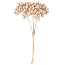 Artikel Künstlicher Beerenzweig aus Kunststoff Champagnerfarben 28 cm 3 Stück