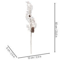 Artikel Kunstzweig mit Tannenzapfen und weißen Beeren 60 cm