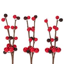 Artikel Künstlicher Deko-Zweig mit roten Beeren 15 cm Set 6 Stück