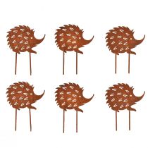 Artikel Beetstecker Igel aus Metall in Edelrost-Optik 10x8,5 cm 6er-Set
