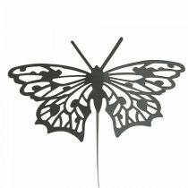 Blumenstecker Metall Schmetterling Schwarz 10,5×8/44cm 3St