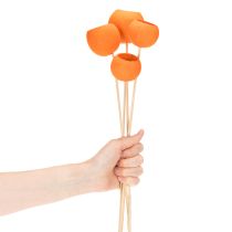 Artikel Bell Cup Mix auf Holzstab Orange Ø 3–5,5 cm, 15 Stück