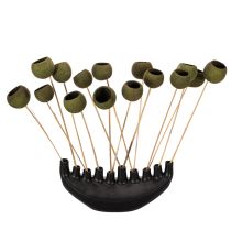 Artikel Bell Cup am Stiel grün aus Holz ca. 44 cm – 15 Stück