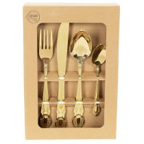 Artikel Besteck-Set aus Edelstahl 16-teilig goldfarben im Karton