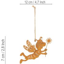 Artikel Dekoanhänger Biene aus Metall Rostoptik 12 cm 6er-Set für Innen- und Außenbereich
