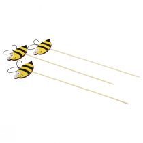 Frühlingsdeko Blumenstecker Holz Bienen Deko 7cm 12St