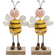 Biene mit Blume, Dekofigur, Frühling, Tischdeko H21cm 2St