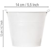 Artikel Blecheimer Weiß aus Stahlblech Ø14 cm H12 cm, Set aus 6 Stück