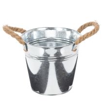 Artikel Metalleimer glänzend mit Seilgriffen Ø16cm H15cm Silber für Innen und Außen