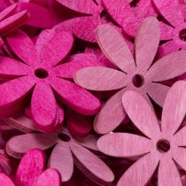 Artikel Dekoblumen aus Holz, 4 cm, Rosa, Pink, Lila, 72 Stück
