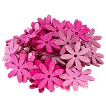 Artikel Dekoblumen aus Holz, 4 cm, Rosa, Pink, Lila, 72 Stück