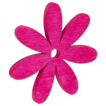 Artikel Dekoblumen aus Holz, 4 cm, Rosa, Pink, Lila, 72 Stück