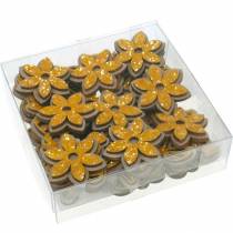 Artikel Blumen und Bienen zum Streuen Orange Holz Streudeko Frühling 36 St